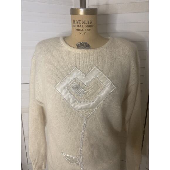 vintage 1980s 1990s IB Diffusion Womens Silk Blend Sweater Medium M - Picture 3 of 7